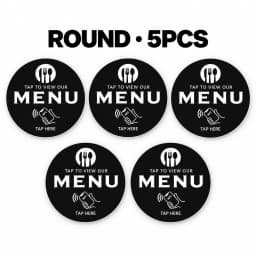NFC 215 Square Round Programmable Google Review Menu Card 13.56MHz Adhesive PVC Desktop NFC Tag for Restaurants Cafes and Stores