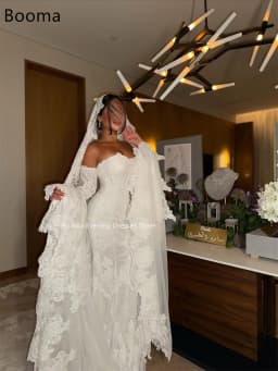 Booma Mermaid Off The Shoulder Lace Elegant Wedding Dresses Lace Appliques Brides Gown Custom Made 2025