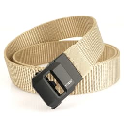 TUSHI Brand Classic High-End Elongated Thickened Men's Tactical Nylon Waist Belt Toothless Smooth Automatic Buckle Canvas Nylon
