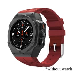 Luxury Modification Kit for Samsung Galaxy Watch 8 Ultra 2025 Carbon Case Rubber Strap for Galaxy Watch 7 Ultra 47mm Accessorie