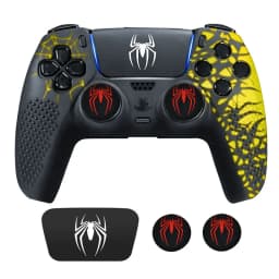 Spider Theme Soft Silicone Protective Case For PS5 Game Controller Cover Skin Gamepad Touchpad Stickers Thumb Stick Grip Cap Kit
