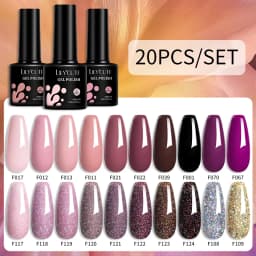LILYCUTE 12PCs 7ml Nude Brown Red Nail Gel Polish Set Semi Permanent UV Gel For Nail Art Manicure Soak Off Gel Nail Polish Kit
