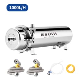 BROVA Whole House High Flow UF Water Purifier 0.01μm Stainless Steel Mineral Filter with Washable Reusable PVDF Membrane 1000L