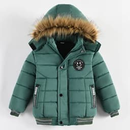 New Keep Warm Baby Coat Autumn Winter Boys Jacket Hooded Zipper Fashion Fur Collar Boys Outerwear 2 3 4 5 6 Years Kids Clothes
