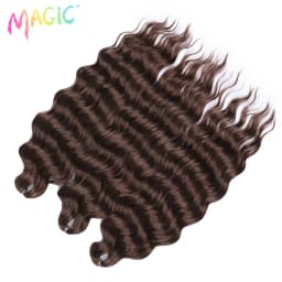 Magic 24Inch 3PCS Loose Wave Synthetic Crochet Hair Bundles Copper Red Heat Resistant Hair Extensions For Women Braiding Styling