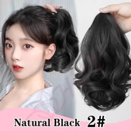 10InchSynthetic Ponytail Claw Clip Ponytail Extensions Short Curly Ponytail Ladies Black Brown Hair Clip for Women