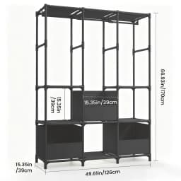 67" Freestanding Wardrobe Closet Dustproof Hanging Rods & Drawers Multi-layer Tall Heavy Duty Large Capacity Storage Rack Organizer Tool-Free Assembly for Bedroom Dorm Apartment