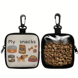 1 Pc Pet Snack Bag Cartoon Printed Portable Dog Training Bag Suitable For Dog Walks Outdoor Training Multifunctional Reward Bag
