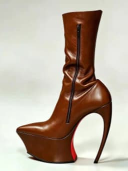 Ladies' Thick Soled Pointed Platform, High Heels, Short Boots, Party Runway, Sexy Fashion Boots, Autumn and Winter Leather Boots
