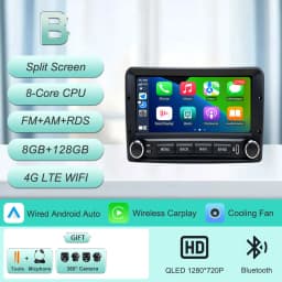 For Ford Fiesta Mk4 Mk5 Focus Mk1 Mondeo Mk2 Mk3 Fusion Transit Connect Ranger Puma Galaxy Mk1 Escort Mk6 Radia Player 6.86" 4G