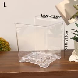 1Pc S/M/L Highly Transparent Flower Pot Plant Nursery Pots Acrylic Orchid Decorative Square for Plants Garden Orchids