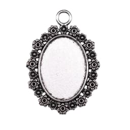10pcs 18x25mm Inner Size Antique Silver Plated 31 Styles Cameo Cabochon Base Setting Charms Pendant Necklace Findings