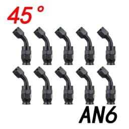 10x Universal Straight 0 45 90 180 Degree AN3 AN4 AN6 AN8 AN10 AN12 Hose End Fitting Hose Adapter For Swivel PTFE Oil Fuel Line
