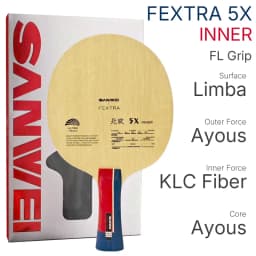 Original SANWEI FEXTRA 5X Table Tennis Blade Inner Outer Basalt Fiber Ping Pong Paddle Professional 7-Ply Table Tennis Racket
