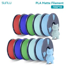 SUNLU 10Roll PLA Matte Filament 1.75mm 1kg Spool (2.2lbs) Smooth Matte Finish Neatly Wound Filament Fit Most FDM Printer