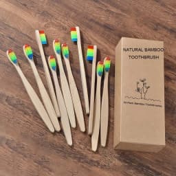 10Pcs Bamboo Toothbrush Eco Friendly Wooden Tooth Brush BPA Free Soft Bristle Tip Charcoal Adults Oral Care Toothbrushes