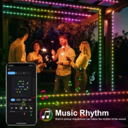 RGBIC Christmas LED String Light USB Bluetooth Fairy Lights Festoon Wedding Camping Outdoor Garden Room Decor LED Garland Lamp