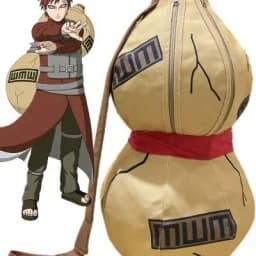 Cos Accessory Cosplay Naruto Gaara Gourd Shape Backpack Canvas Prop Bag Uzumaki Anime Shoulder Satchel Bag Kid Fangift Halloween