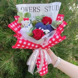 Cartoon Handmade Hello Kitty Plush Small Pendant Keychains Creative Valentine Christmas Graduation Gifts For Girls
