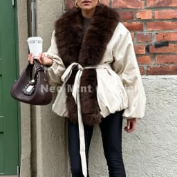 Neo Mint 2026 Winter Luxury Fur Collar Puffer Parka Jacket Women Warm Padded Quilted Coat Iconic Fashion Girls Outerwears