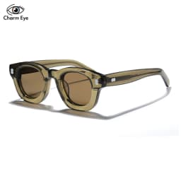 Thick Acetate Round Sunglasses Luxury Brand Original New Men Handmade Eyewear Trendy Women Outdoor Protection UV400 Sun Glasses