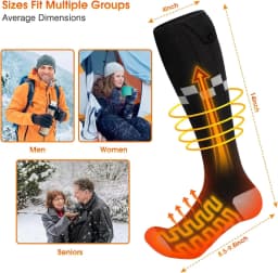 New APP Control Heated Socks 5000mah Battery Electric Heated Skiing Socks Winter Thermal Heated Foot Warmer Sport Socks