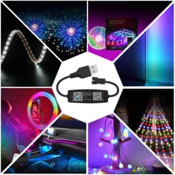 WS2812B WS2811 RGB LED Controller Bluetooth Music Built-in MIC 28Keys Remote Control WS2812 Individually Addressable LED Strip
