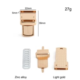 5/10/20PCS Metal Rectangle Press Push Lock For Handbags Bag Briefcase Spring Lock Snap Decorative Clasps Repair Kit Accessories