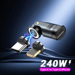 AUFU 9Pin Magnetic USB C OTG Adapter PD 240W Fast Charging Magnet Type C Female Connector for iPhone 17 16 Xiaomi Macbook Laptop