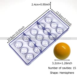 3D Polycarbonate Chocolate Molds Sphere Diamond Chocolate Bonbons Candy Bar Professional Confectionery Baking Pastry Tools