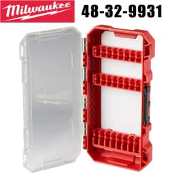 Milwaukee Tool Box Collection 1/4 Inch Hex Shank Bits Storage Case Empty Durable Clear Lid Portable Screwdriver Bit Organizer