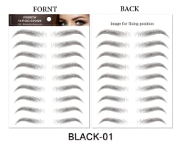 6D Eyebrow Tattoos Sticker Waterproof Long Lasting Natural Hair-Like Fake Eyebrows Stickers for Brow Grooming Shaping 10 Pairs