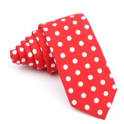 Cotton Men's Dots Neck Tie Classic Skinny Tie For Men Red Pink Black White Wedding Party Fashion Casual Man Business Cravat Gift