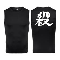 Anime Graphic Sleeveless Compression Shirt For Men Athletic Quick Dry Tank Tops Tees Gym Workout Fitness Running Vest Baselayers