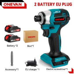 ONEVAN 600N.m Brushless Electric Screwdriver 5-Speed Cordless Electric Impact Driver Kit Drill Tool For Makita 18V Battery Pin