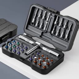 38-in-1 Precision Ratcheting Screwdriver Set Compact Multi Bit Screwdriver Kit Repair Tool Portable Organized Storage