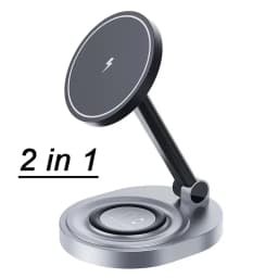 15W 2 in 1 Magnetic Wireless Charger Stand Foldable For iPhone 12 13 14 Mini Pro Max Apple Watch Airpods Fast Charging Station