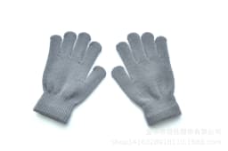 Winter 4-11 Year Old Children's Writing Cold-proof Warm Gloves Solid Color Knitted Wool Acrylic Full-finger Split-finger Gloves