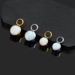 Right Grand ASTM F136 Titanium Opal Moonstone Earring Charm for Huggie Hoop Helix Cartilage Clicker Earlobe Piercing Jewelry