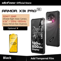 Ulefone Armor X31 Pro 5G Rugged Phone Android 14 Smartphone 6.56”16GB + 256GB 25MP Night Camera 64MP 6050mAh NFC 120Hz IR