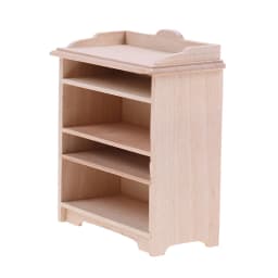 1/6 1/12 Dollhouse Miniature Bookcase Storage Rack Mini Wood Cherry Display Shelf Cabinet Cupboard Doll House Furniture Model