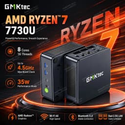 GMKtec M5 Ultra Mini PC AMD Ryzen 7 7730U DDR4 3200MHz Dual M.2 SSD 2.5G LAN WiFi 6E BT5.2 Desktop Computer
