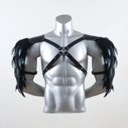 UYEE Belt Feather Shrugs Shawls Gothic Punk Feather Cape Jacket Punk Scarf Shoulder Wraps Halloween Cosplay Stage Show Belt