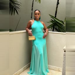Elegant Turquoise Halter Neck Mermaid Maxi Dress Chic Sleeveless Backless Bodycon Gown 2026 New Formal Summer Vacation Vestidos