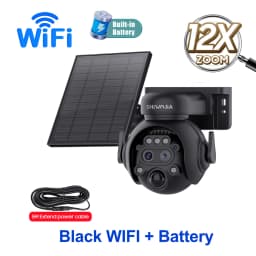 SHIWOJIA 4K 8MP Solar Camera 4G SIM/ WIFI Solar Security Camera 12X ZOOM Color Night Vision Surveillance PIR Monitor PTZ Camera