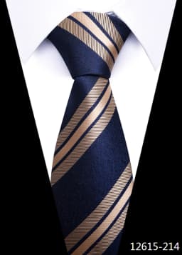 Newest Style 8 cm Necktie Man Blue Golden Striped Wedding Accessories Performance Tie Men Necktie Gravatas Fit Business