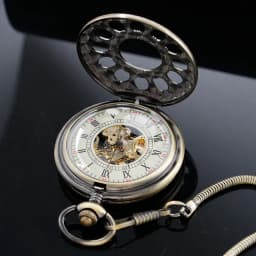 PJX1581 Hollow Automatic Mechanical Pocket Watch Chain Beautiful Fob Watches Men Women Hand-wind Pocket Clock Birthday Gifts