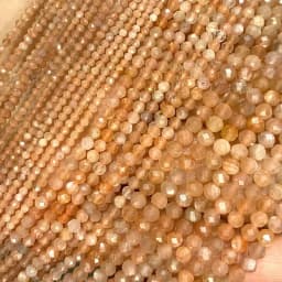2 3 4MM Faceted Stone Beads Natural Apatite Agate Jade Amethyst Tourmaline Round Spacer Beads for Jewelry Making Diy Bracelet