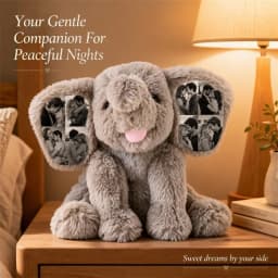 Custom Photo Plush Elephant Personalized Memory Keepsake Gift Jewelry Ornaments