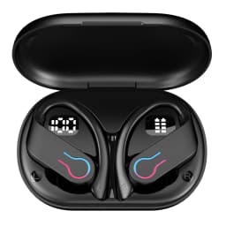 Mpow Q63 Bluetooth 5.3 Wireless Earbuds with Mic IPX7 Waterproof 200H Earphones with Hooks for Sports Running Workout Gym